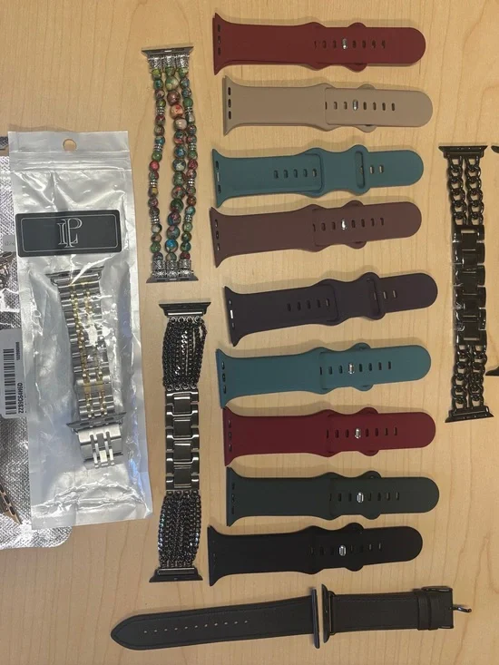 Apple Watch Bands Assorted Colors Silicone and Metal Mix