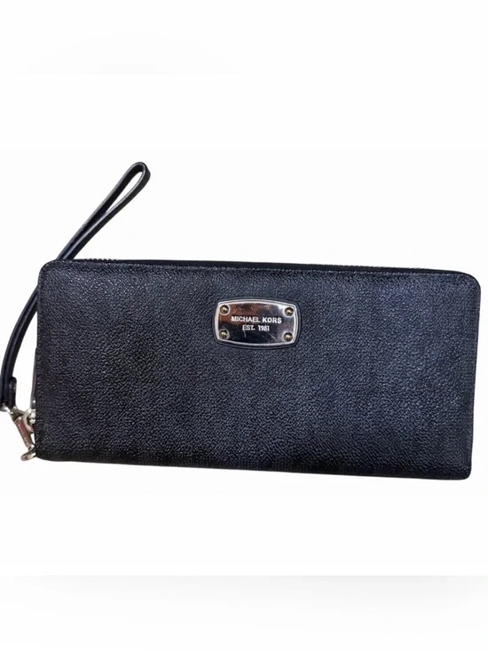 Michael Kors Wallet  Black Zip-Around Wristlet Jet Set