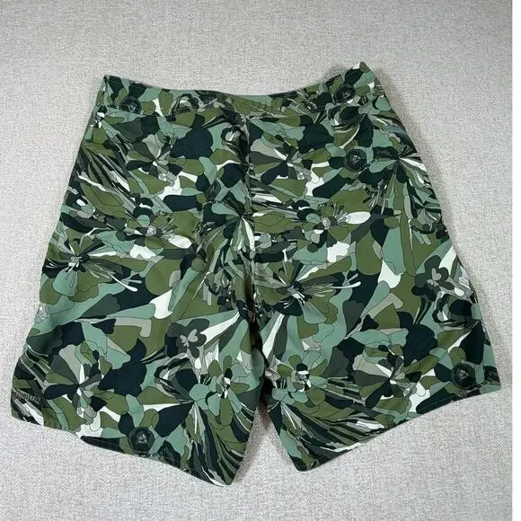 Patagonia Men's 38 Green Camo Swim Trunks Lightweight Pool Beach Shorts
