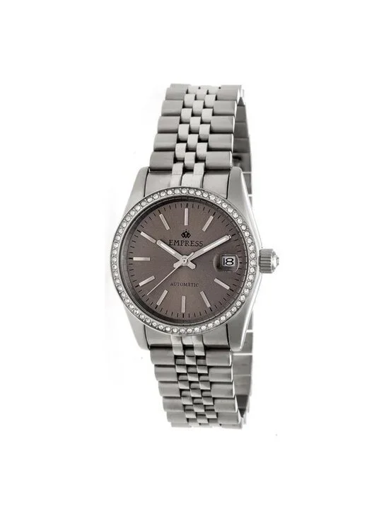 NWT Empress Constance Automatic Pewter Sunray Dial Ladies Watch
