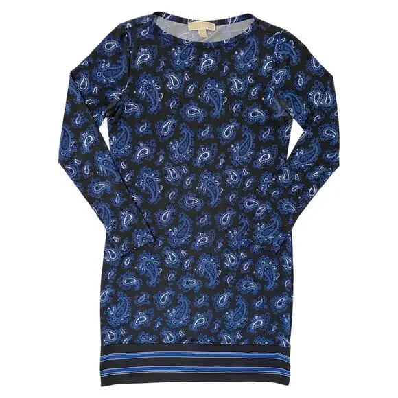 Michael Kors Dress Women's Size S Paisley Print Long Sleeve Career Office Shift