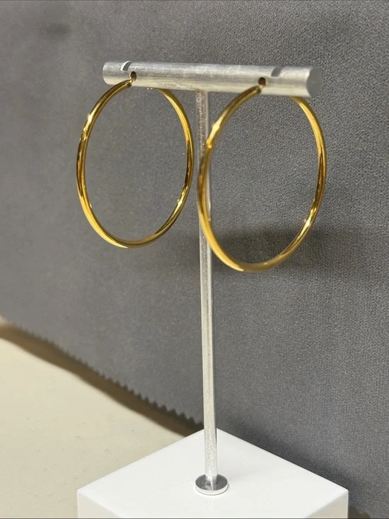Michael Kors Classic Hollow Gold Hoop Earrings