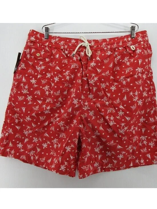 Polo Ralph Lauren Swim Trunks XXL Tall Native Palm Tree Sailboat AOP