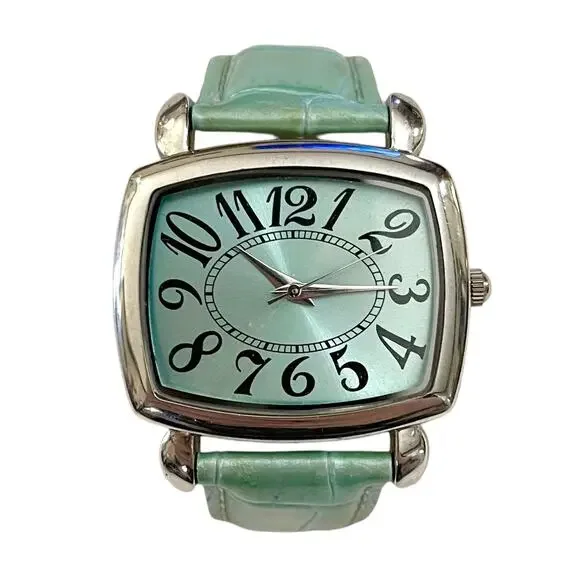 Women's FAUX LEATHER WATCH Aqua Blue - NEW BATTERY