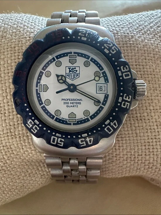 Tag Heuer Stainless Steel Blue and White Professional 200M Quartz Watch