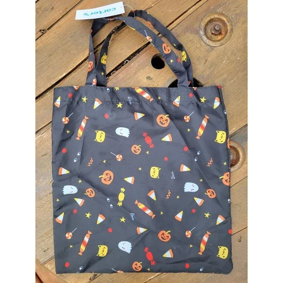 Carter's Halloween Treat Bag Black Orange Ghost Pumpkins Cats Children's
