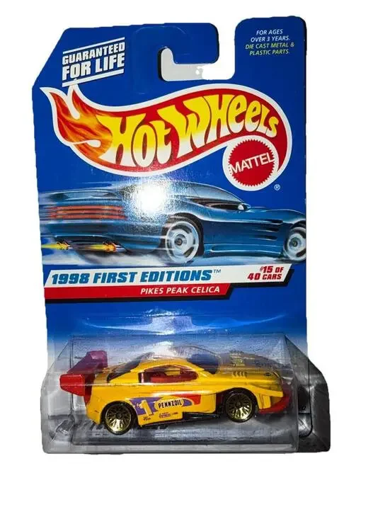 Hot Wheels 1998 First Editions Pikes Peak Celica Yellow Diecast Car 15 of 40 NEW