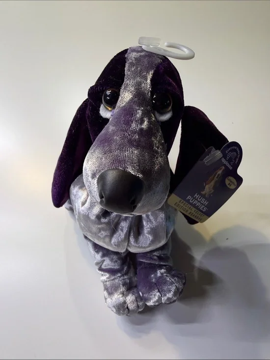 1990s Hush Puppies Plush Bassett Purple Velvet Edition