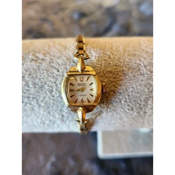 Gruen Ladies Wrist Watch Wind Up 17 Jewel 10k Gold Filled  Vintage
