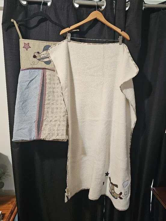 Baby Martex Diaper Stacker & Blanket with Airplane Appliqué