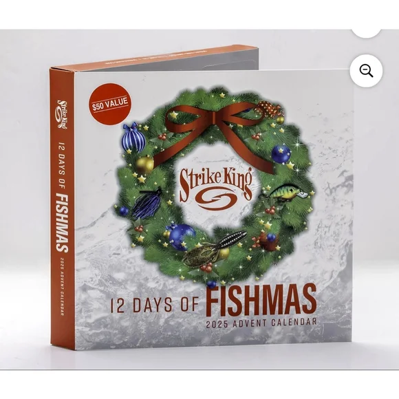 NEW Strike King 12 Days of Fishmas 2025 Advent Calendar White Green One Size