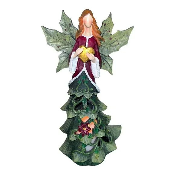 Home Reflections Ceramic HOLIDAY ANGEL Luminary with Flameless Candle 13