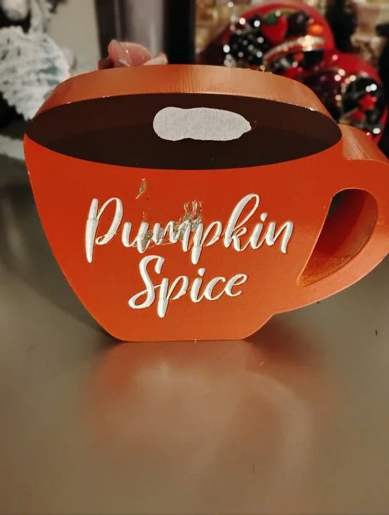 Pumpkin Spice Decorative Mug Sign - Orange