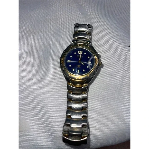 Elegant Two-Tone Stainless Steel Watch‎ with Blue Dial
