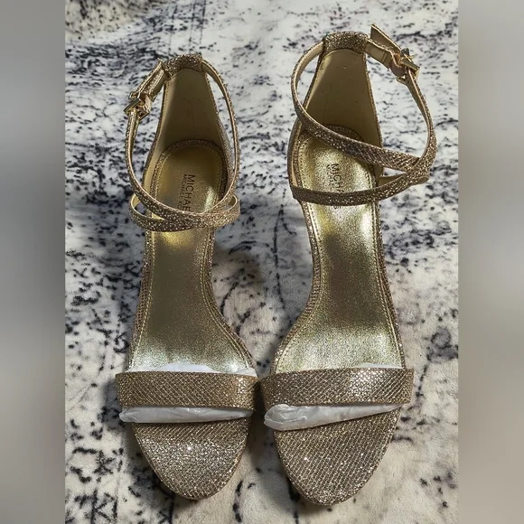 NWT Michael Kors Ava Glitter Mesh Mid Sandal - US 8.5
