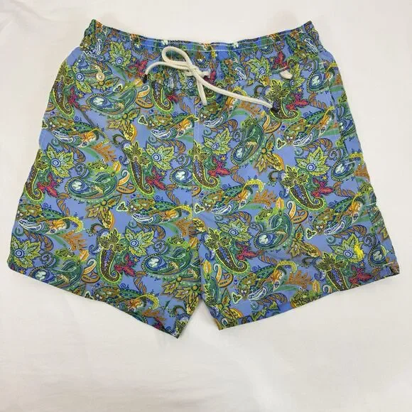 Polo Ralph Lauren Swim Trunks Men’s Medium Paisley Floral Swim Trunks Pockets