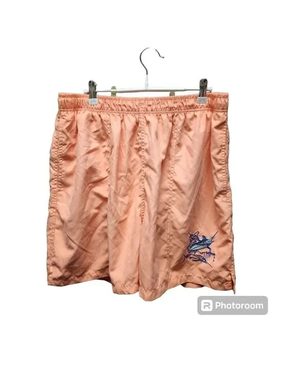 Guy Harvey x aftco Mesh Lined Peach Swim Trunks Sz. XL Preppy