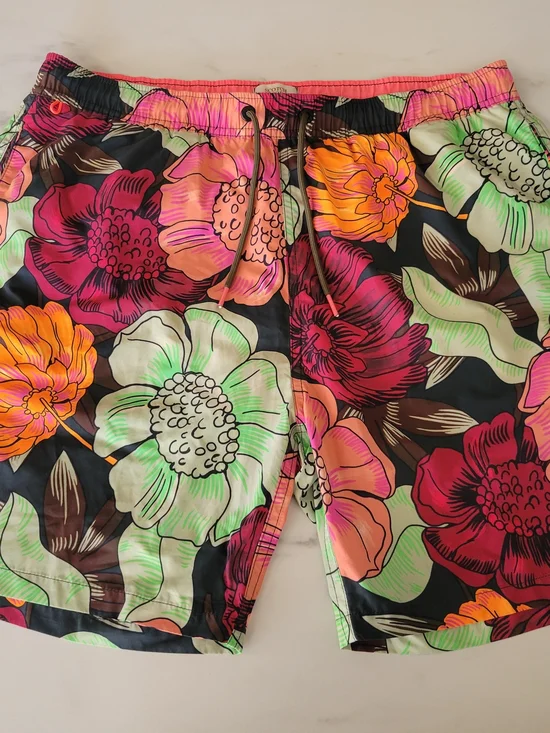 Scotch & Soda Mens Retro Floral Swim Trunks Size L