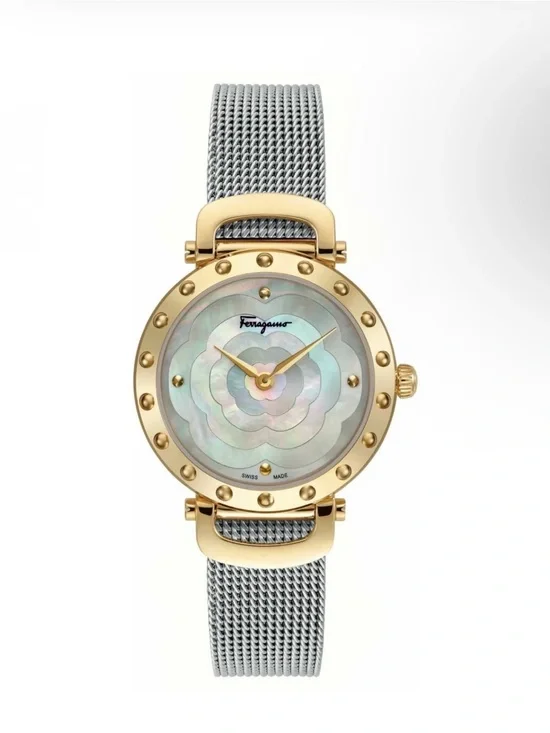 Salvatore Ferragamo Stainless Steel Two-Tone Backcase Watch - Silver & Gold