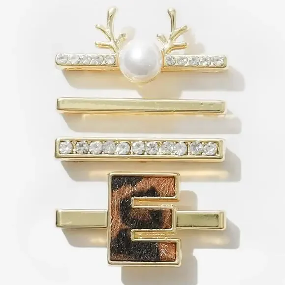 NEW Marley Lilly Smart Watch‎ Charm Set Letter E Gold Leopard Apple Watch