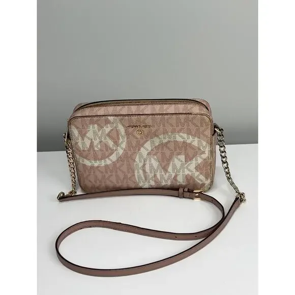 Sale !! Michael Kors Pink and Cream Crossbody Bag