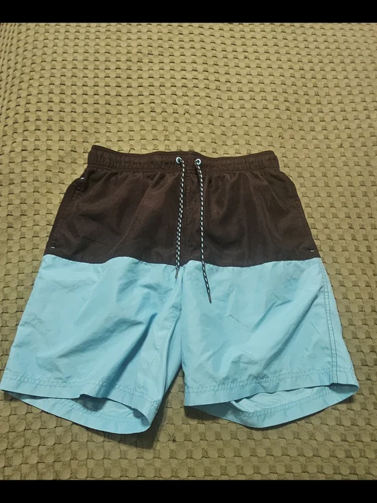 George Two-Tone Brown and Light Blue Swim Trunks