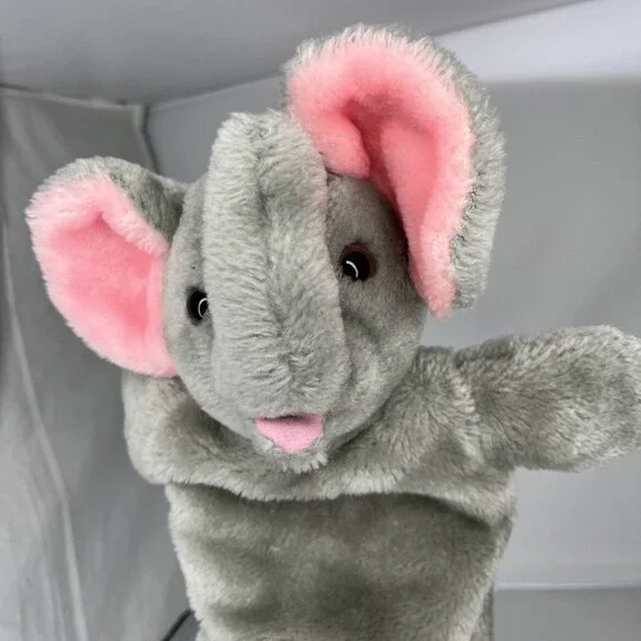 Gray Elephant Hand Puppet 11.5”