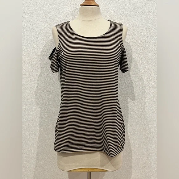 Michael Kors Size M Striped Col Shoulder‎ Tank Top