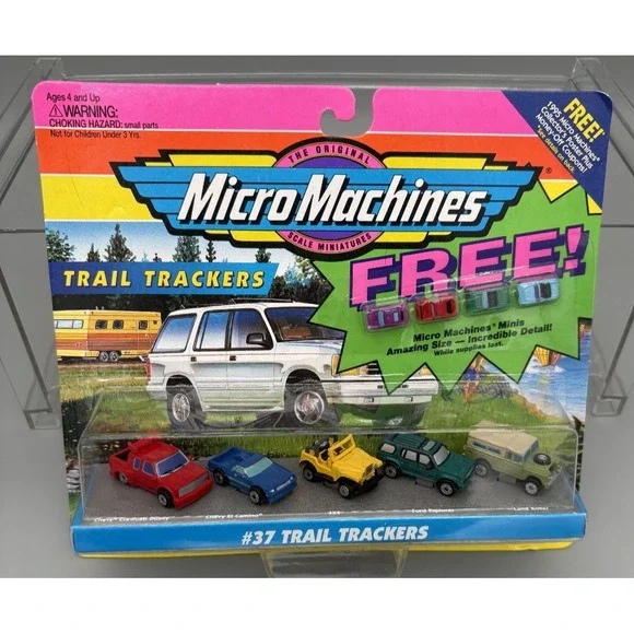 Micro Machines #37 Trail‎ Trackers + Minis Set Land Rover, Jeep, Explorer NEW