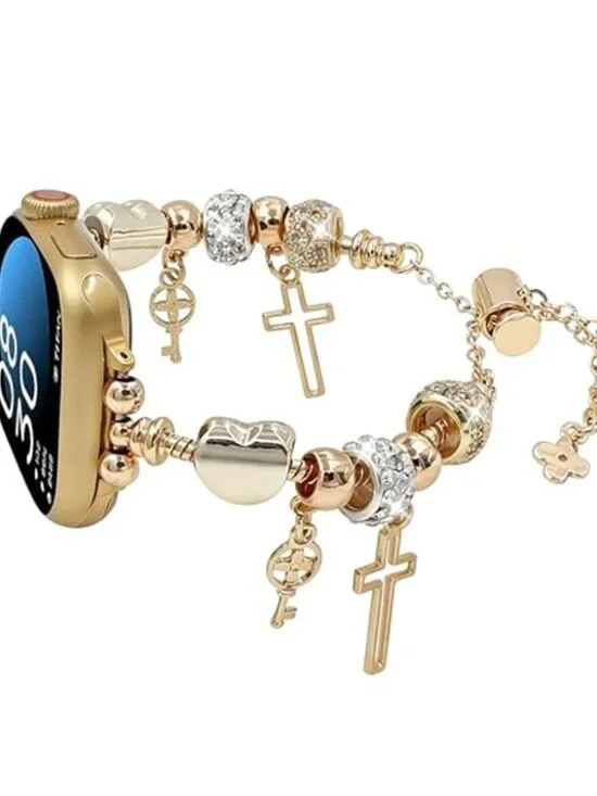 NEW Gold Stylish Apple Watch Band with Charms
