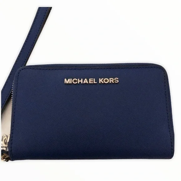 👛 MICHAEL KORS 👛 blue wristlet wallet
