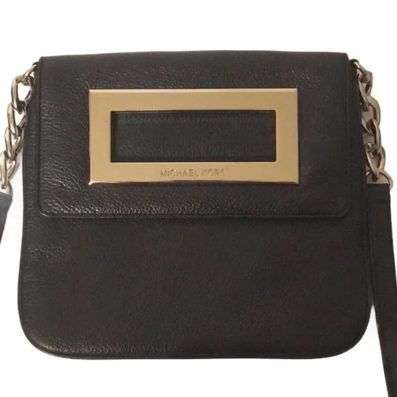 MICHAEL KORS black leather crossbody