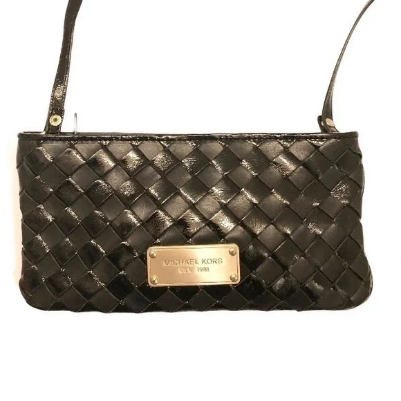 Michael kors rare woven leather crossbody bag