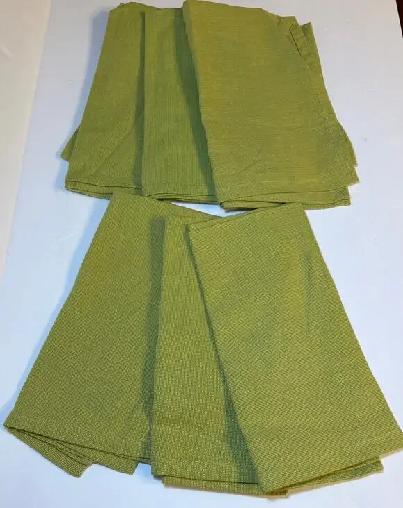 Set 6 Pier 1 Cotton Green Square Napkins