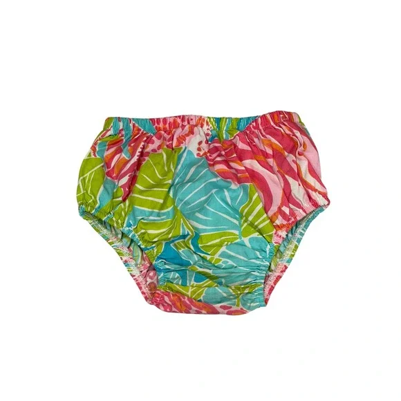 Lilly Pulitzer Baby Girl Diaper Cover Bloomers Multi Tropical Floral 6-12 Months