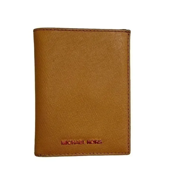 Michael kors light brown leather passport case