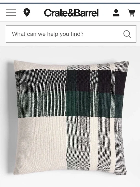 Crate&Barrel Green and Cream Holiday Pillow Set with Tree and Reindeer Motifs