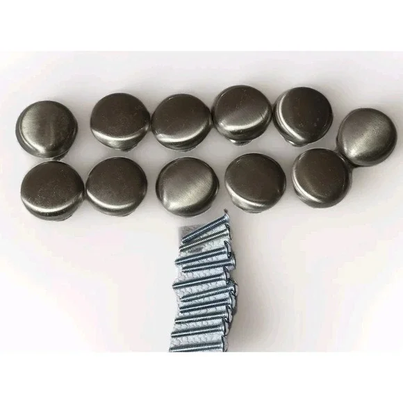 Lot of 11 Brushed Nickel Cabinet Drawer Knobs Pulls Metal Hardware w/ Screws
