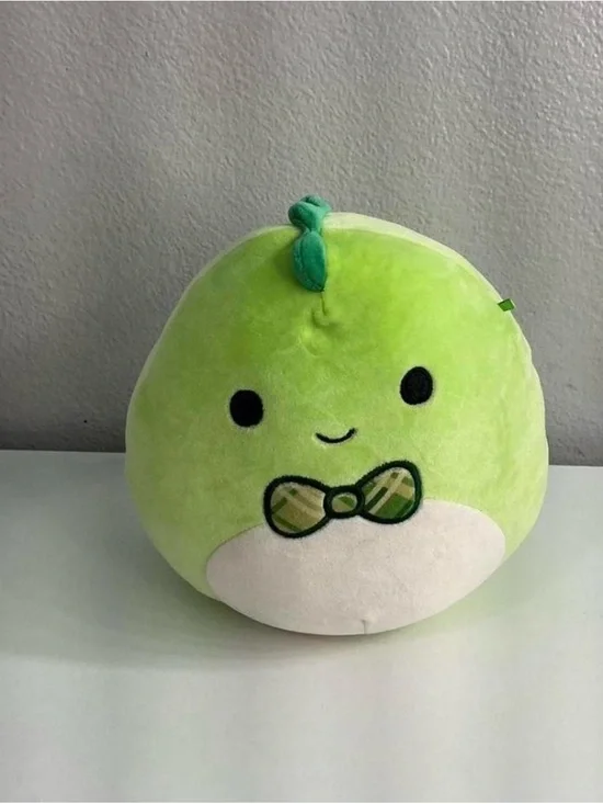 Squishmallows Green & White Plush Pea with Bow Tie