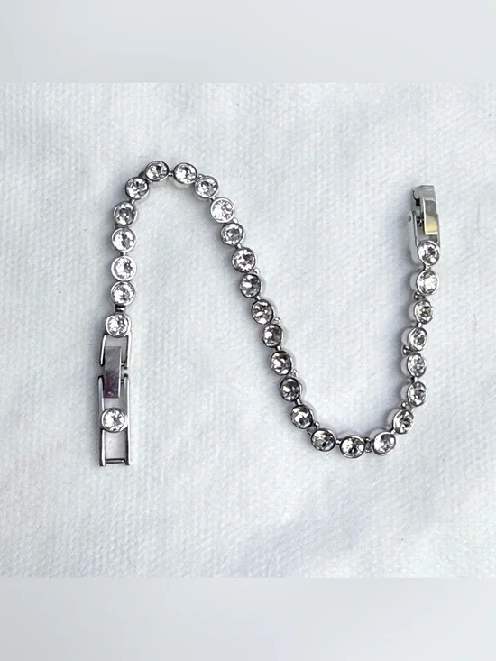 Swarovski Crystal Silver “Emily” Tennis Bracelet 6.75” + 1” Extender
