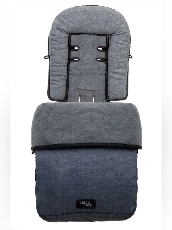 Valco baby Denim Blue/Grey Infant Footmuff and Seat Liner