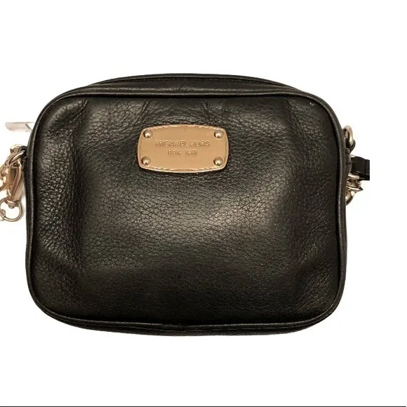 Michael kors mini black leather crossbody bag