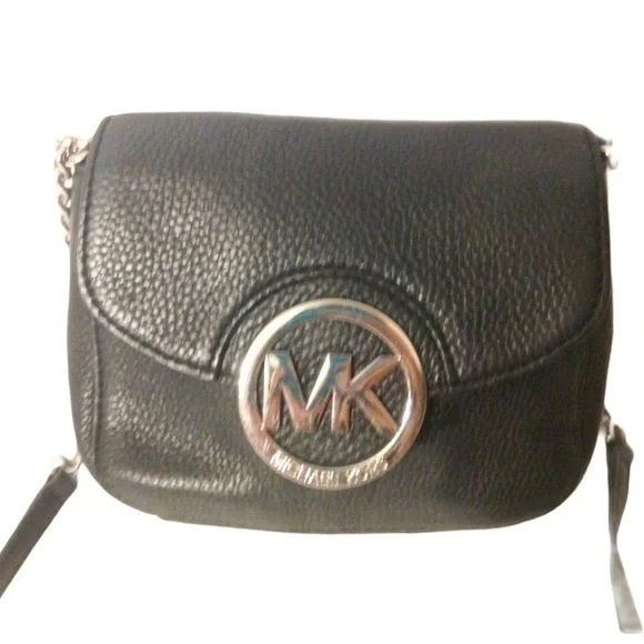 Michael Kors black leather crossbody bag