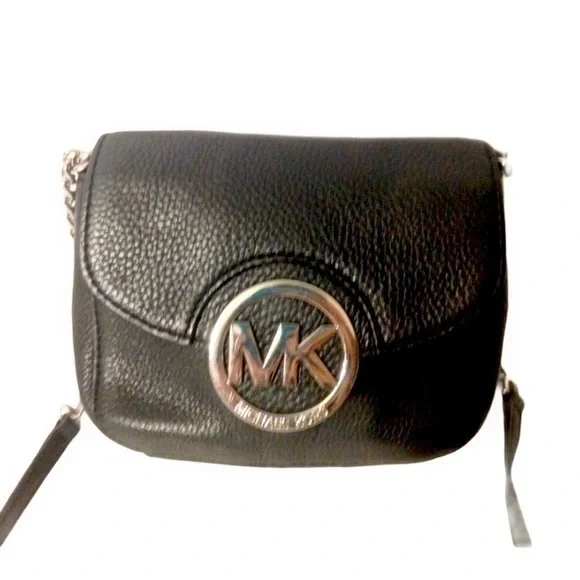 Michael Kors black leather crossbody bag