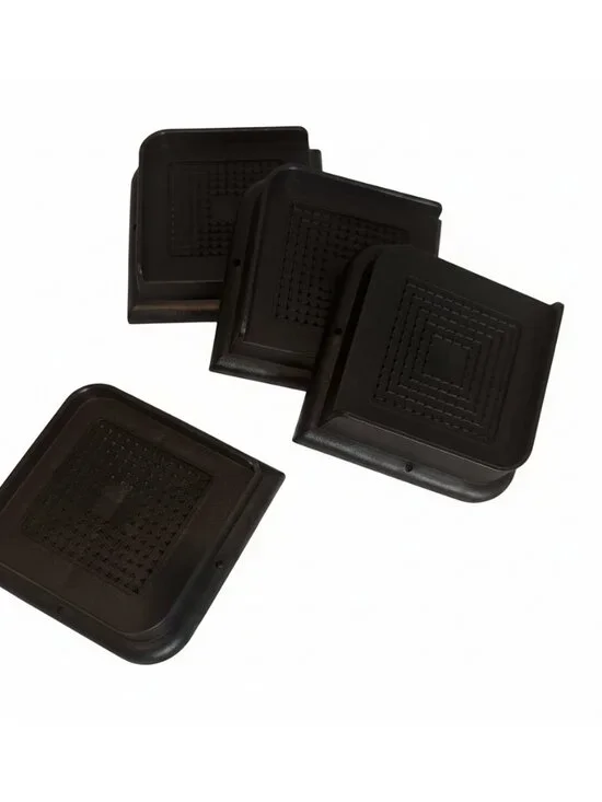 Black Plastic Furniture Leg Protector Risers Set of 4