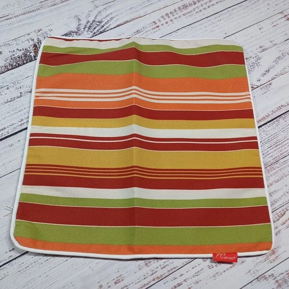 PCinfuns (Pampered Chef) Patio Chair Covers 18x18 Multi‎ NWOT Striped Set of 8