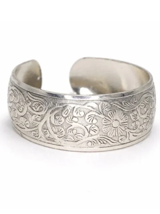 New! Silver Boho Western Cuff Bracelet