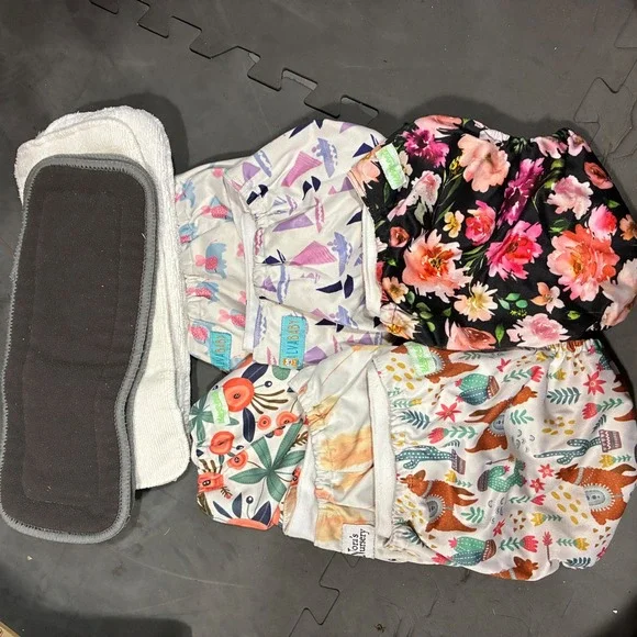 Nora's Nursery Alvababy Wegreeco Pocket Diapers Inserts Floral Cactus Lot OS