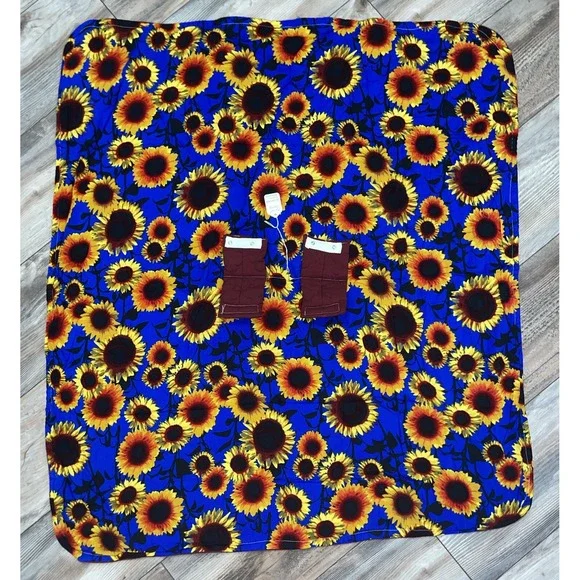 **Handmade‎ Baby Infant Car Seat Canopy-Cover Floral Blue Sunflower