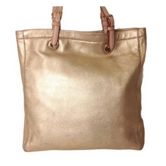 Michael Kors gold metallic leather bag